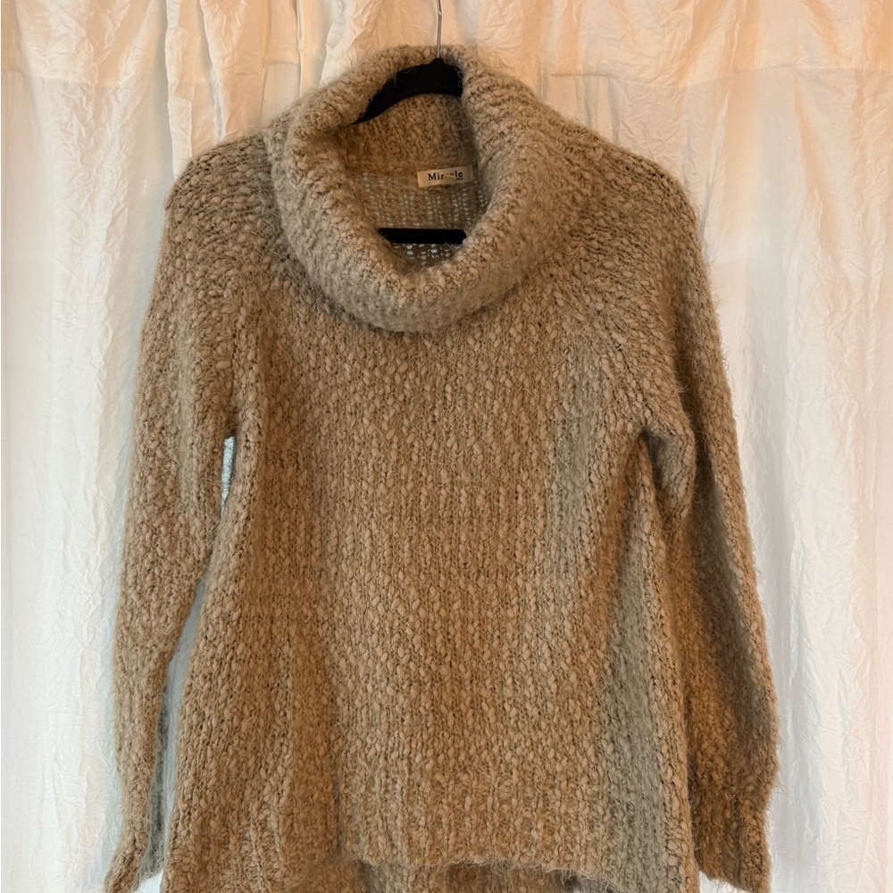 Miracle Beige Cowl Neck Sweater